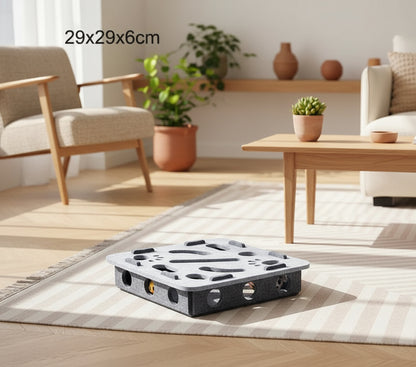 Pet Cat Puzzle Maze Holes Toys Felt Box with Bell Ball Kitten Playing Toys Interactive Funny Combination Set Cat Supplies