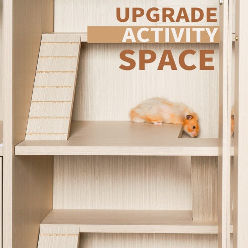 Pet play area with a small animal and 'Upgrade Activity Space' text
