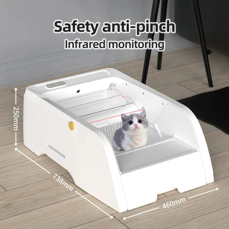 Smart Cat Litter Box Automatic Self-Cleaning Cat Bedpan Semi Enclosed Toilet Trainer Pet Products with App Odor Proof Cat Toilet