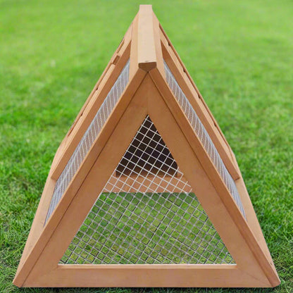 Animal Cage Brown Fir Wood Durable Animal Cage Rectangular