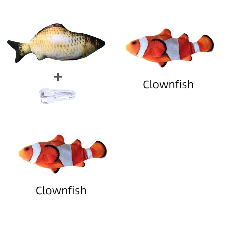 Electronic Pet Cat Toy - Interactive Fish-Shaped USB Rechargeable Cat Toy
