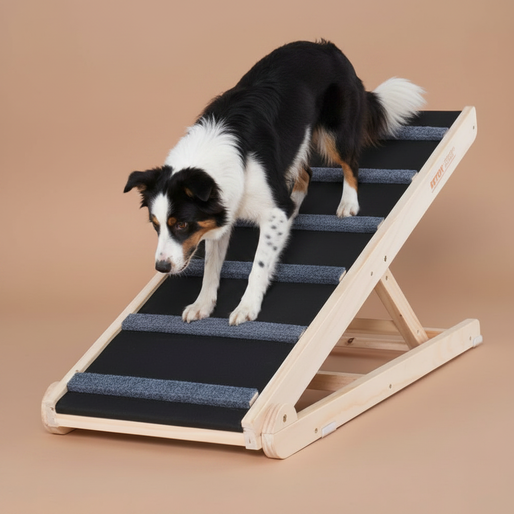 Adjustable Solid Wood Folding Pet Ramp (39", 41", & 47" Models)  MustLovePets