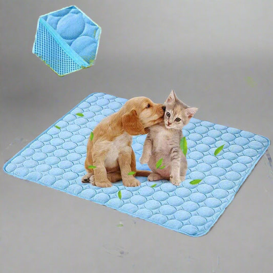 Dog Cooling Mat Pet Cooling Pads Dogs & Cats Pet Cooling Blanket for Outdoor Car Seats Beds (Blue, 28IN * 40IN)
