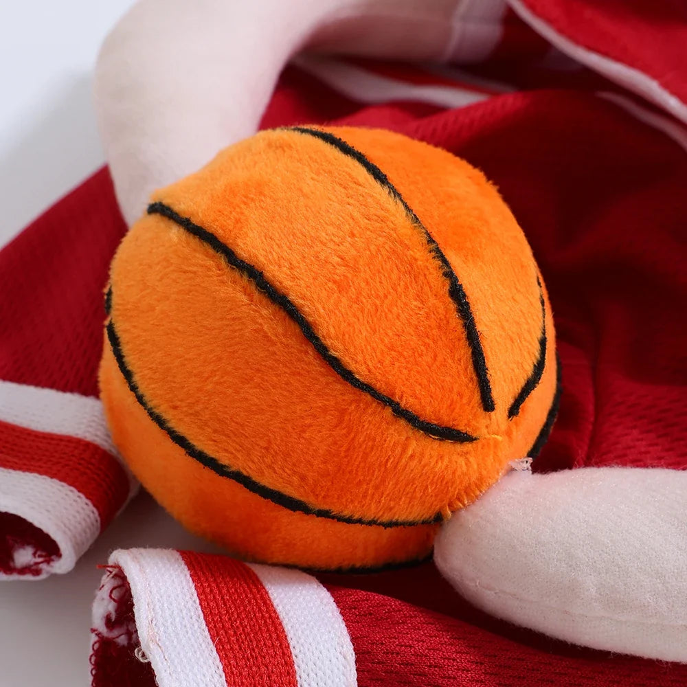 Pet Basketball Player Costume for Dogs & Cats Cute Kitten Sport Clothes with 3D Ball Breathable Adjustable Halloween Cat Outfits