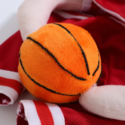 Pet Basketball Player Costume for Dogs & Cats Cute Kitten Sport Clothes with 3D Ball Breathable Adjustable Halloween Cat Outfits