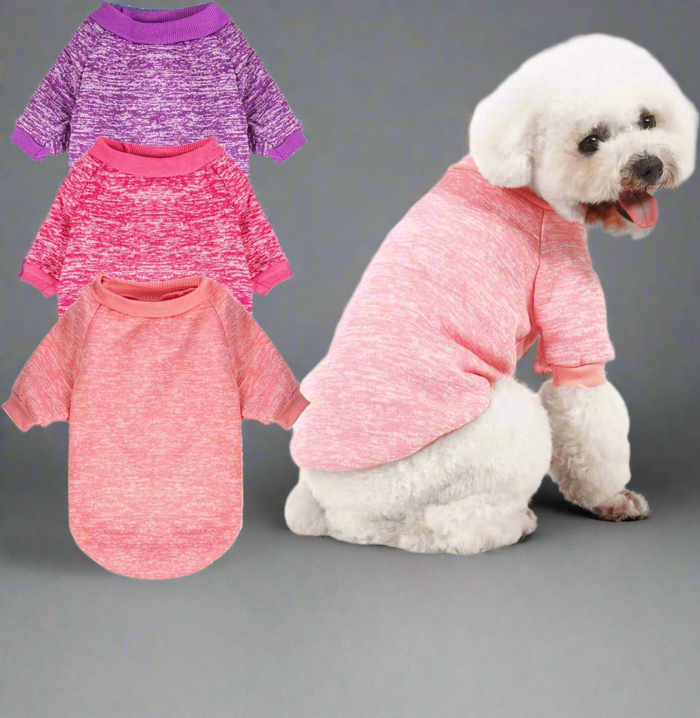 3 Pack Dog Sweater, Dog Sweaters for Small Dogs, Warm Soft Pet Clothes for Puppy, Medium Large Cat, Dogs Girl or Boy, Dog Shirt for Winter Christmas (Pink+Purple+Hotpink, X-Small)