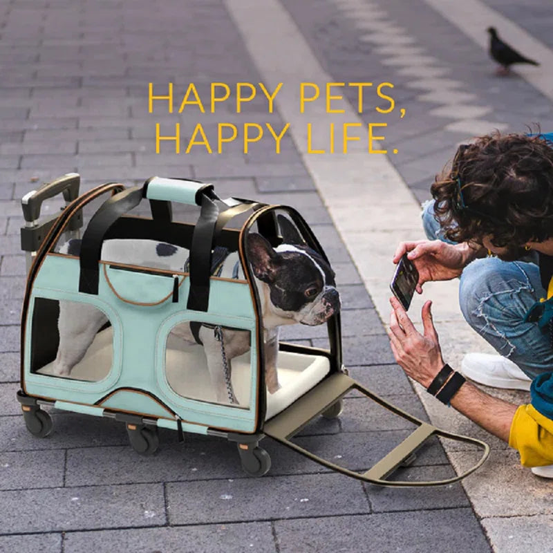 Luxury Rider Chrishawn Pet Carrier with Removable Wheels and Telescopic Handle