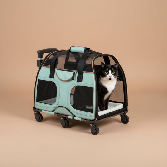 Luxury Rider Chrishawn Pet Carrier with Removable Wheels and Telescopic Handle
