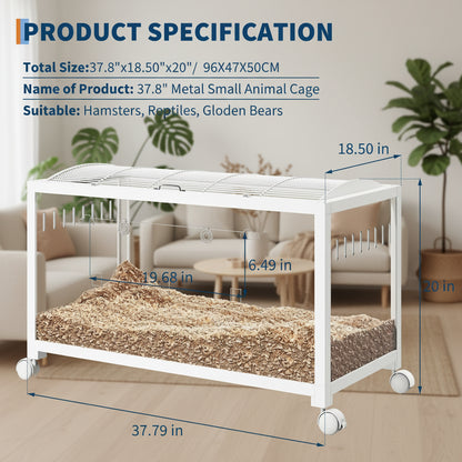 Hamster Cage with Wheels, Large Metal Rat Cage, Rodent Cage, Stackable with Top Access, Ventilated Pet Mice Cage