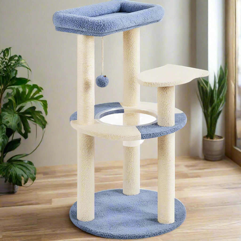 Gillispie Cat Tree with Clear Bowl