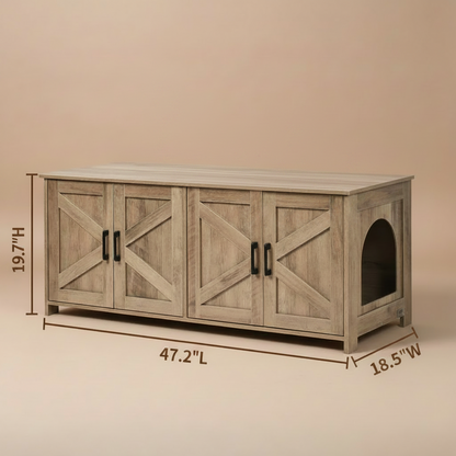 Cat Litter Box Enclosure (Double Rooms)