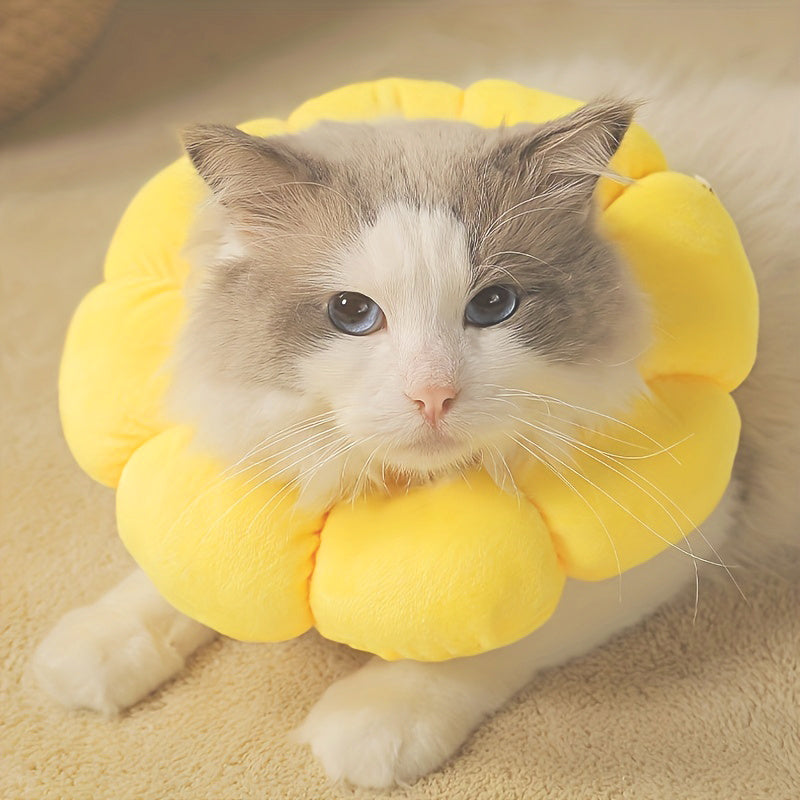 Cat Small Dog Recovery Collar | Cute Sunflower Neck Cone