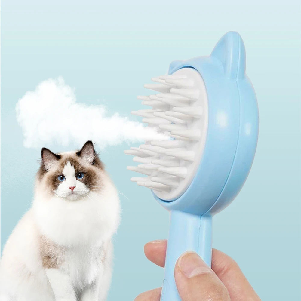 Hair Cleaning Brush With Mist Multifunctional Cat Grooming Brush Rechargeable Self Cleaning Slicker Brush For Pets Dogs &amp; Cats Pet Products