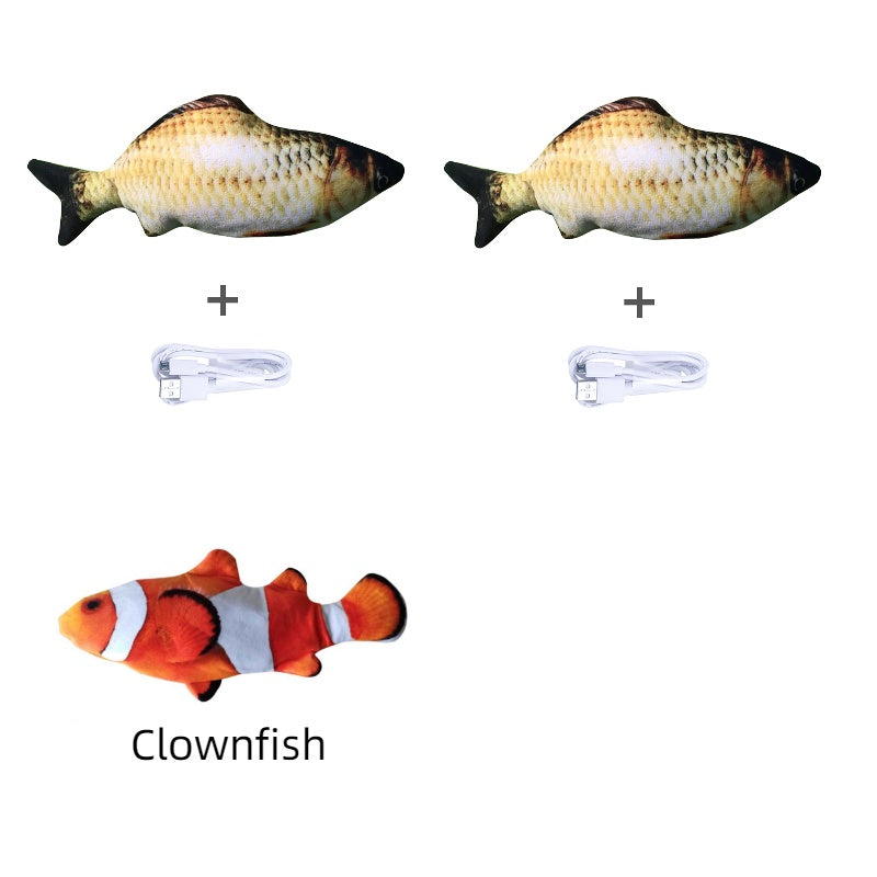 Electronic Pet Cat Toy - Interactive Fish-Shaped USB Rechargeable Cat Toy