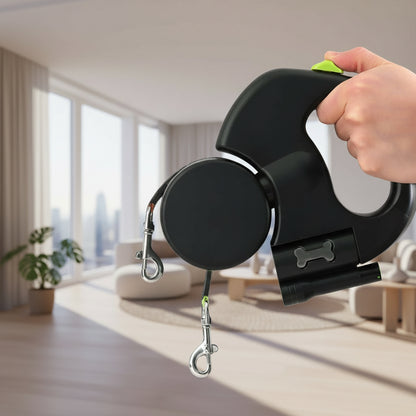 Retractable Dog Leash for Small Dogs Reflective Dual Pet Leash Lead 360 Swivel No Double Dog Walking Leash with Lights Pet Products