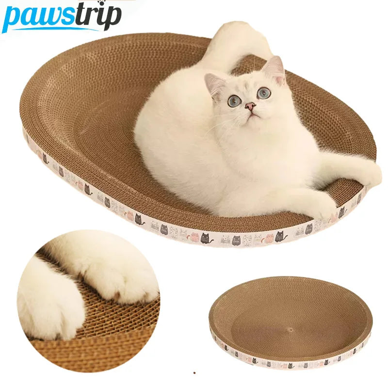 Corrugated Cat Scratcher Cat Scrapers round Oval Grinding Claw Toys for Cats Wear-Resistant Cat Bed Nest Cat Accessories