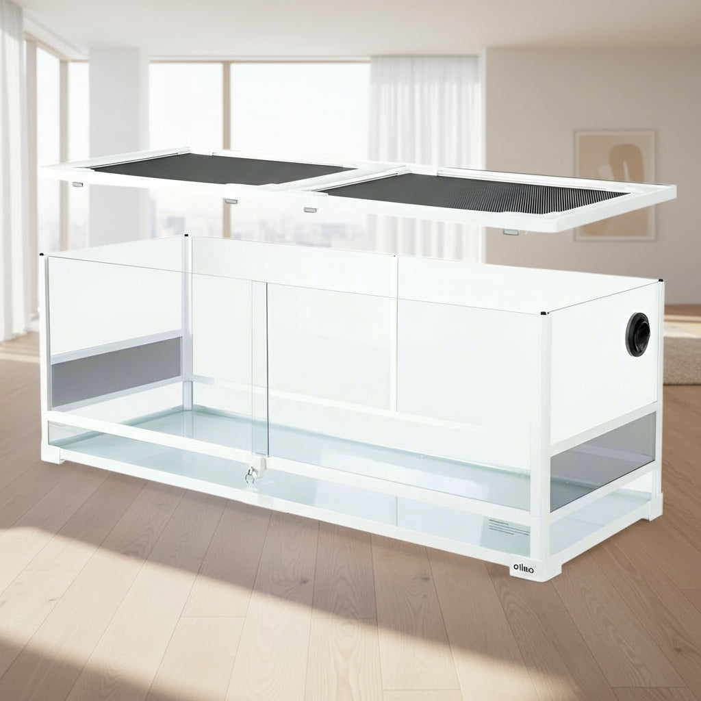 64 Gallon White Tempered Reptile Terrarium, Easy Assembly