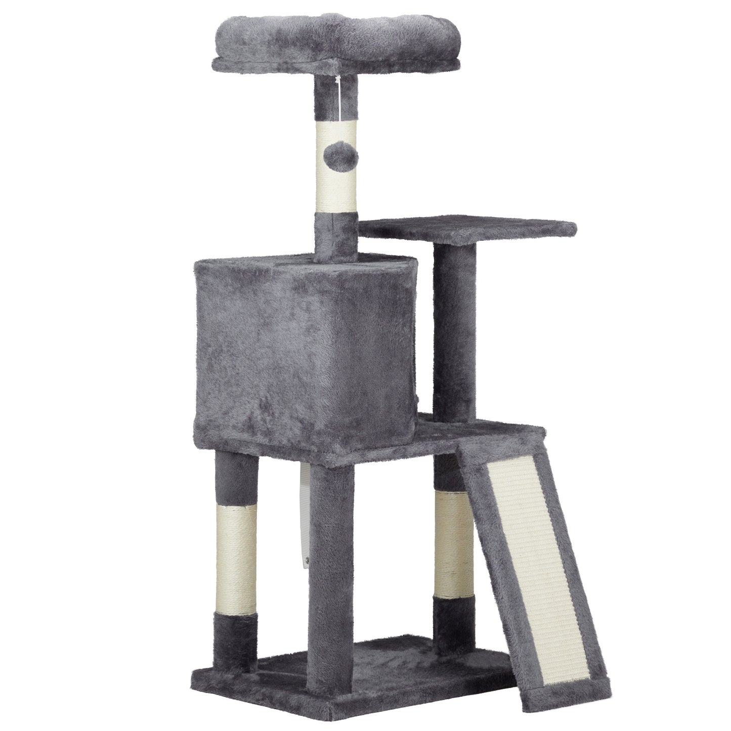 47inch Dark Grey Cat Scratcher Trapezoidal Cat House Cat Climbing Frame