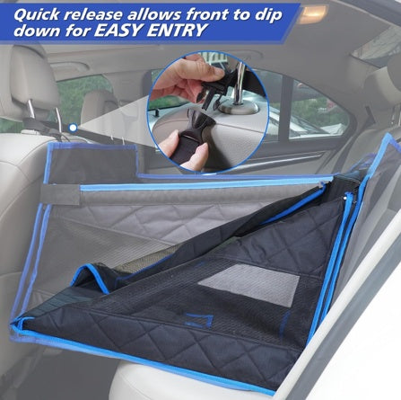 Moppson Dog Car Seat Booster - Large Black Waterproof Car Seat with Multiple Safety Options, Detachable Board &amp; Storage Bag for Medium Large Dogs