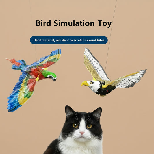 Simulation Bird Interactive Cat Toys Electric Hanging Eagle Flying Bird Cat Teasering Play Cat Stick Scratch Rope Kitten Dog Toy