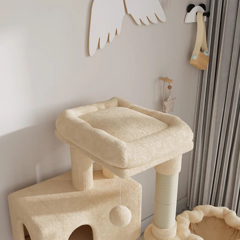 Gateshead 35.8'' H Cat Tree Condos and Scratching Posts Included, with Platform and Basket