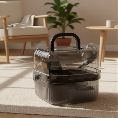 Hamster Outdoor Carrier Cage Portable Hamster Cage with Clear Large Flip Cover for Hamster Bird Carrying Pet Supplies