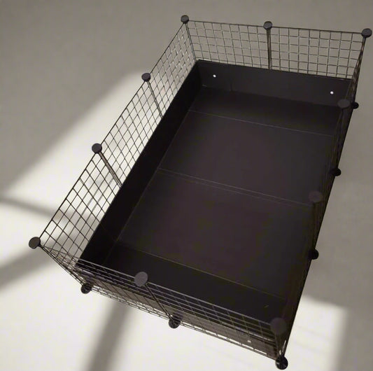 Corrugated Plastic Cage Liner Base for Guinea Pig C&C Cage - for Use with 13.8" Grids ONLY! NOT Measured by Feet- Used with Grid Cages for Guinea Pigs, Hedgehogs, and Rabbits (2X3, Black)