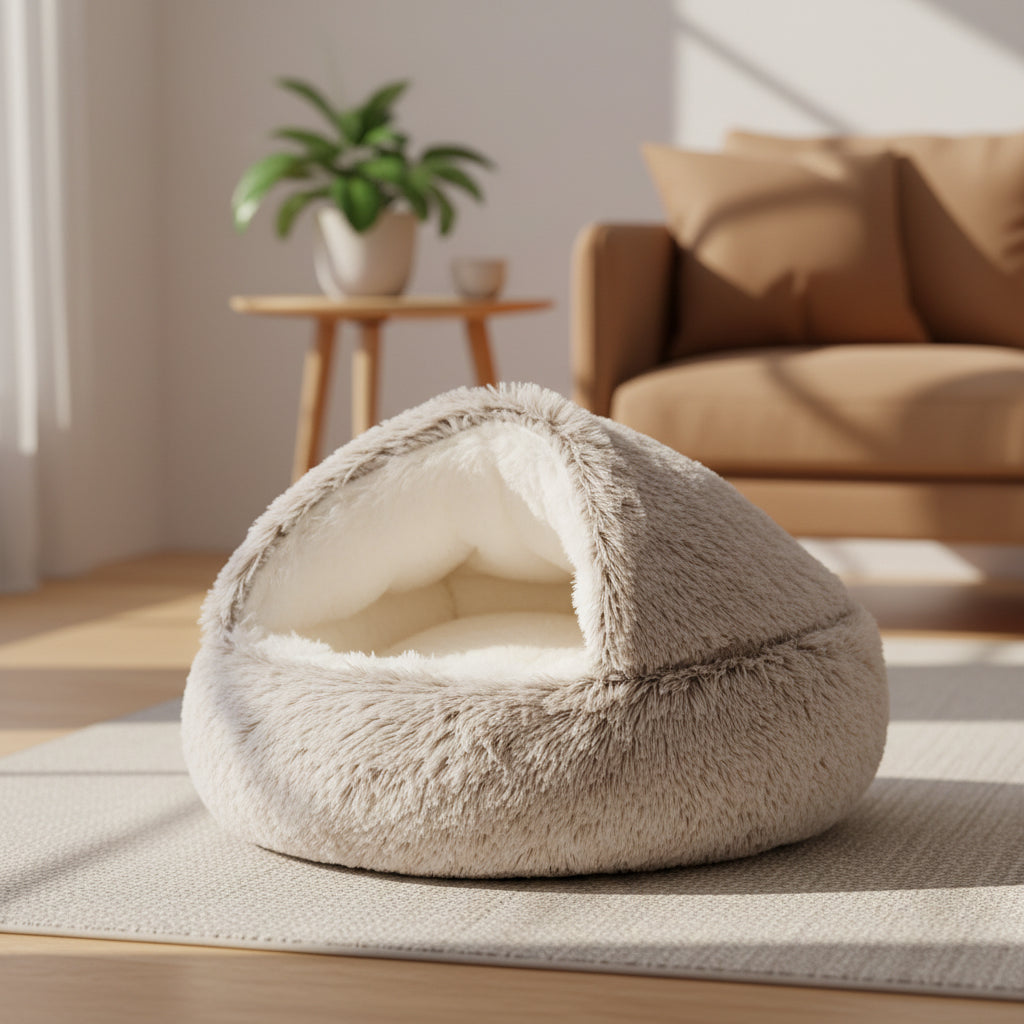 Plush Pet Cat Bed round Cat Cushion Cat House 2 in 1 Warm Cat Basket Pet Sleep Bag Cat Nest Kennel for Small Dog Cat Dog Bed
