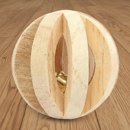 Cute Rabbit Roller Toys Natural Wooden Pine Dumbells Unicycle Bell Chew Toys for Guinea Pigs Rat Small Pet Molars Supplies