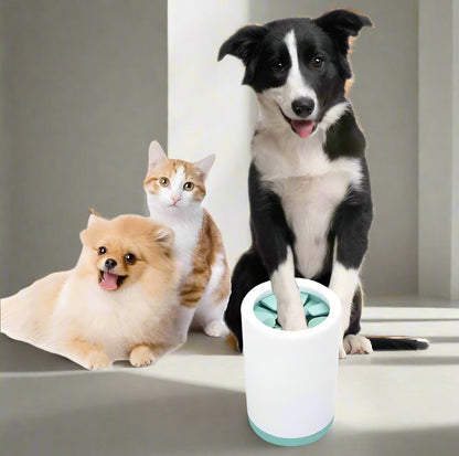 Portable Foot Washer Cup for Small, Medium Dogs and Cats - Muddy Paw Cleaner, Pink L