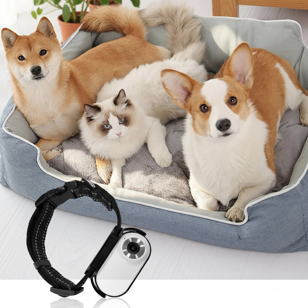 Pet Collar Camera 120 Deg Lens OTG Connection Video Recording Adjustable Magnetic Cat Sport Camera for Outdoor Dog Collar Camera