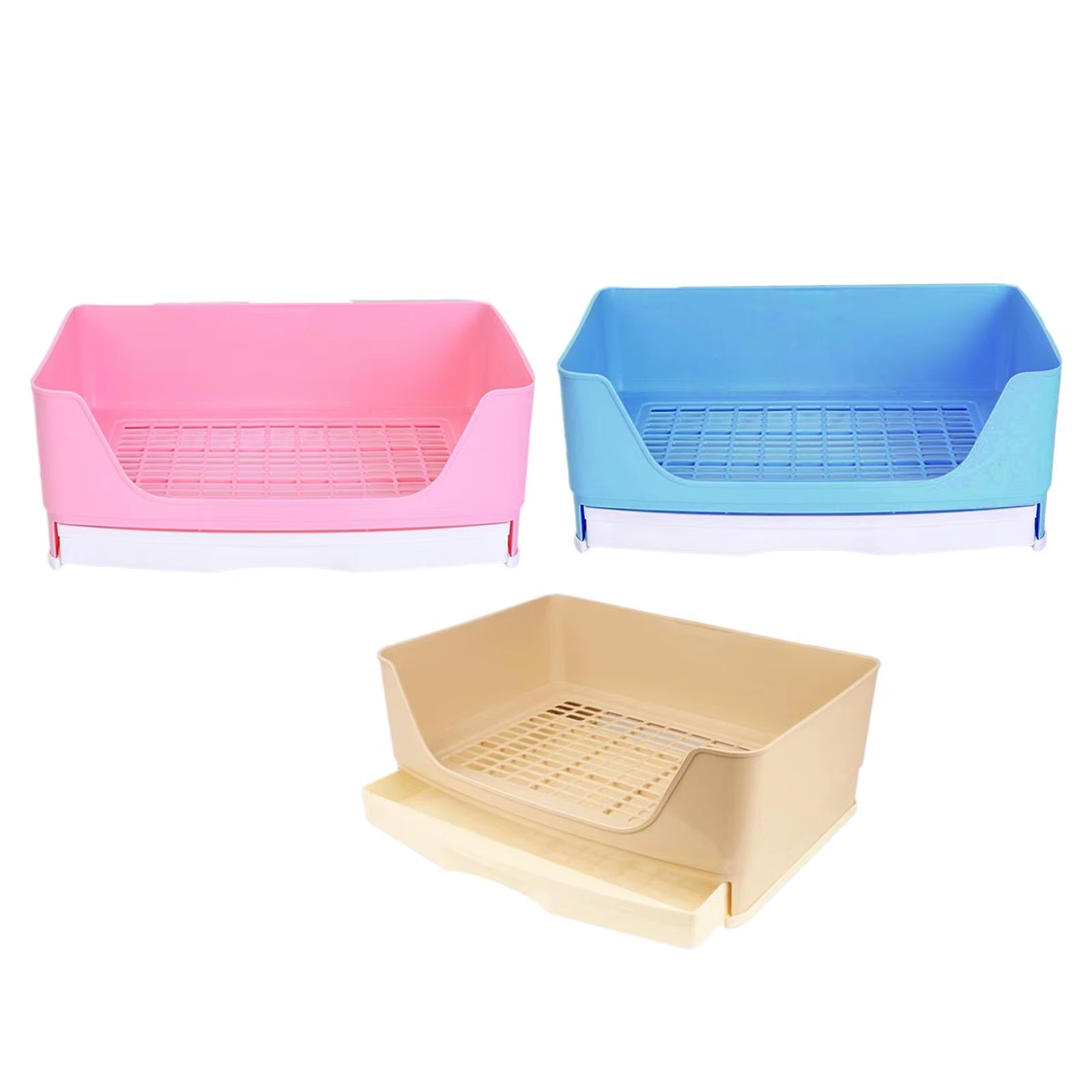Rabbit Litter Box Portable Non Slip Bottom Pan Bunny Potty Trainer Corner for Chinchillas Ferrets Small Animals Pet Accessories