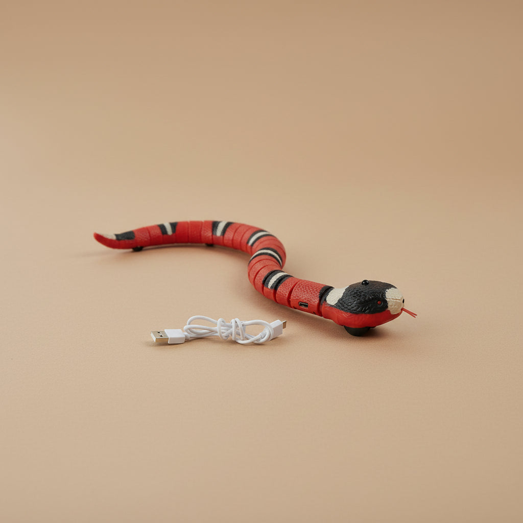 Automatic Cat Toys Interactive Smart Sensing Snake Teasetoys for Cats USB Charging Cat Accessories for Pet Cats Game Play To