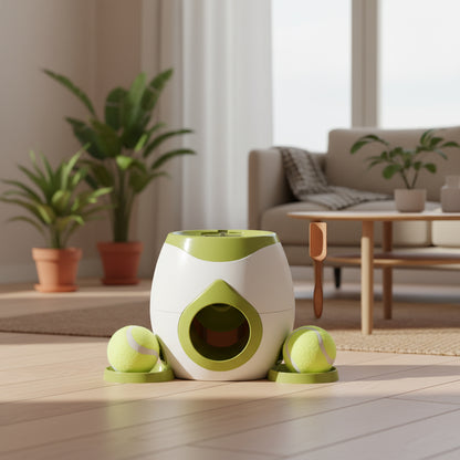 Automatic Ball Launcher for Dog Toy, Interactive Tennis Ball Launcher Machine for Medium Dogs, Interactive Training Smart Feeder