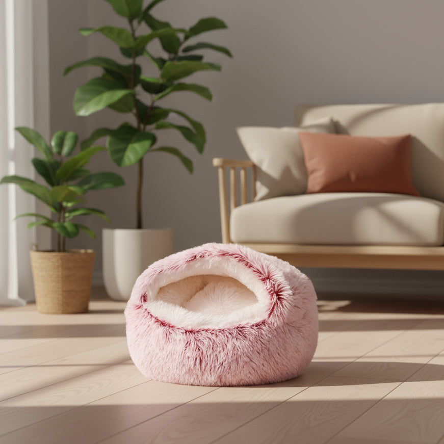 Plush Pet Cat Bed round Cat Cushion Cat House 2 in 1 Warm Cat Basket Pet Sleep Bag Cat Nest Kennel for Small Dog Cat Dog Bed