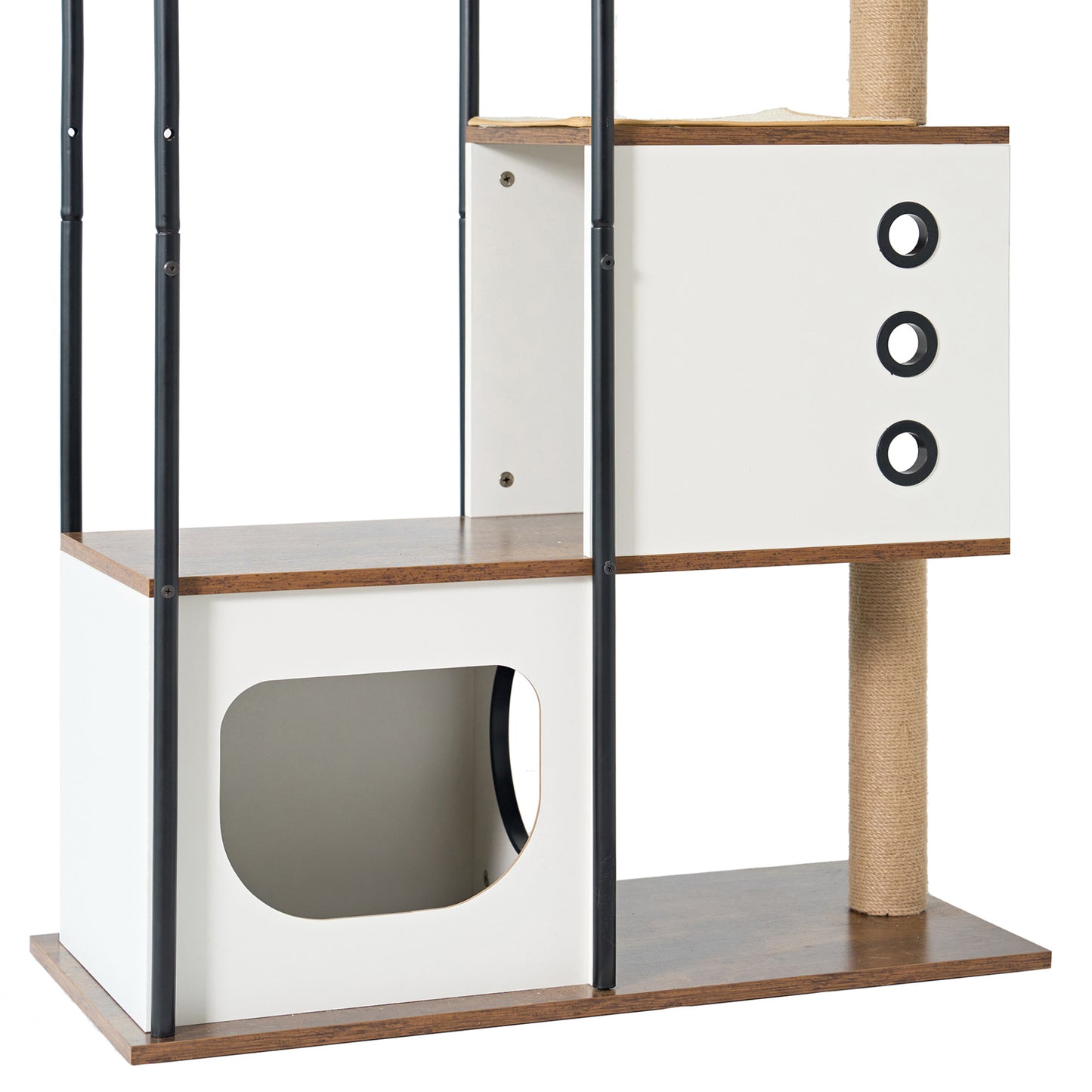 Cat Climbing Frame, Cat Tree, Modern Cat Tower, Multi-Level Cat Condo With 1 Cave, 2 Scratching Posts, Perch, for Indoor Cats