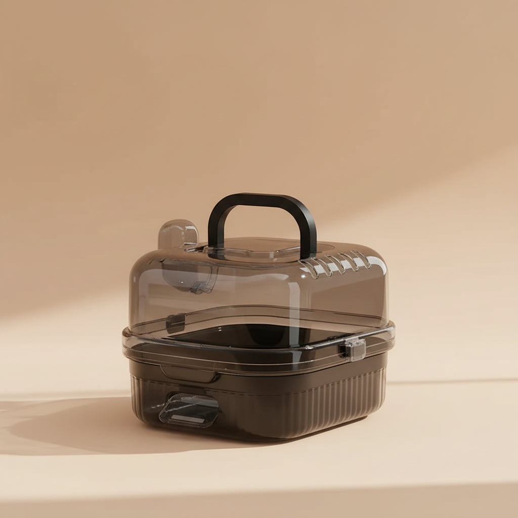 Hamster Outdoor Carrier Cage Portable Hamster Cage with Clear Large Flip Cover for Hamster Bird Carrying Pet Supplies