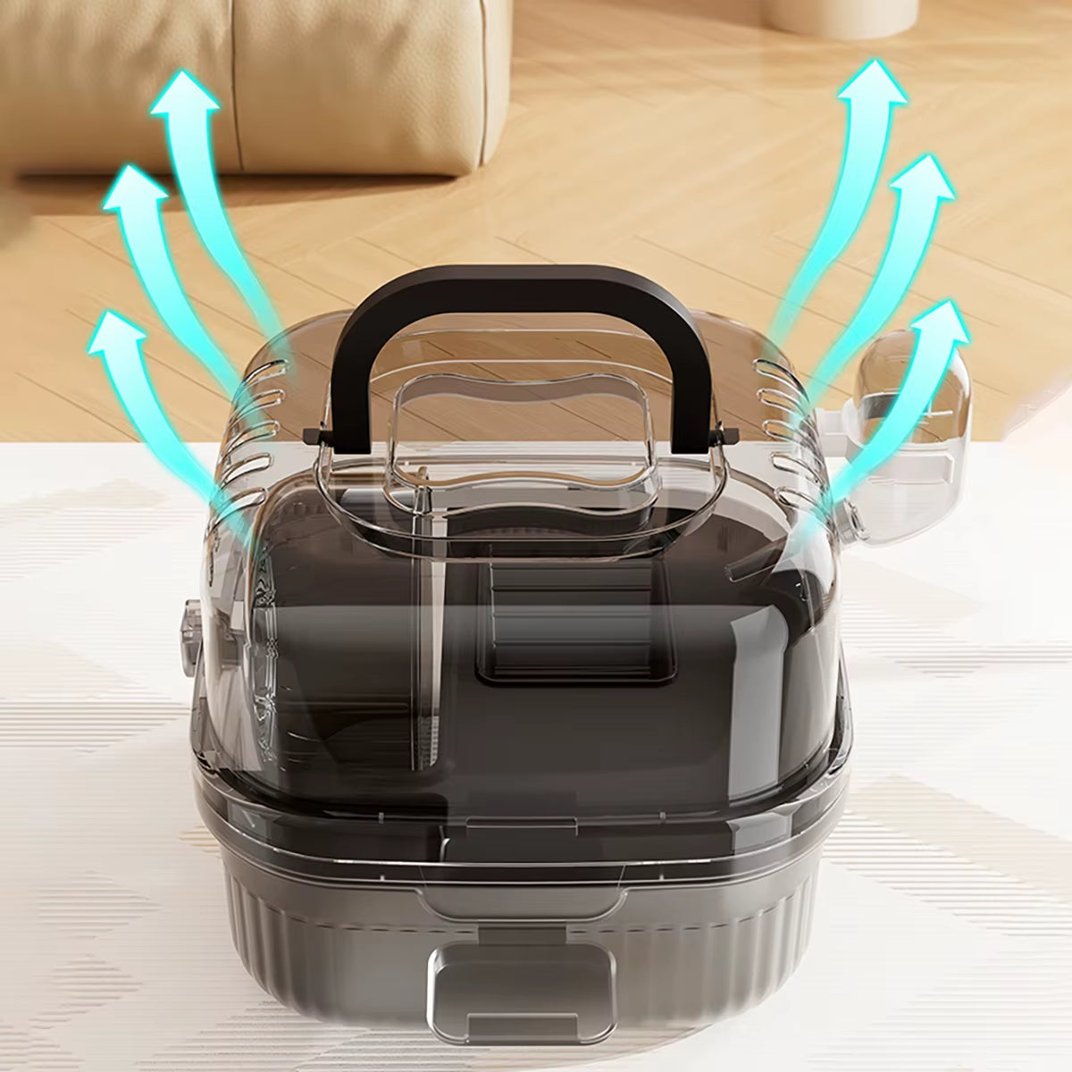 Hamster Outdoor Carrier Cage Portable Hamster Cage with Clear Large Flip Cover for Hamster Bird Carrying Pet Supplies