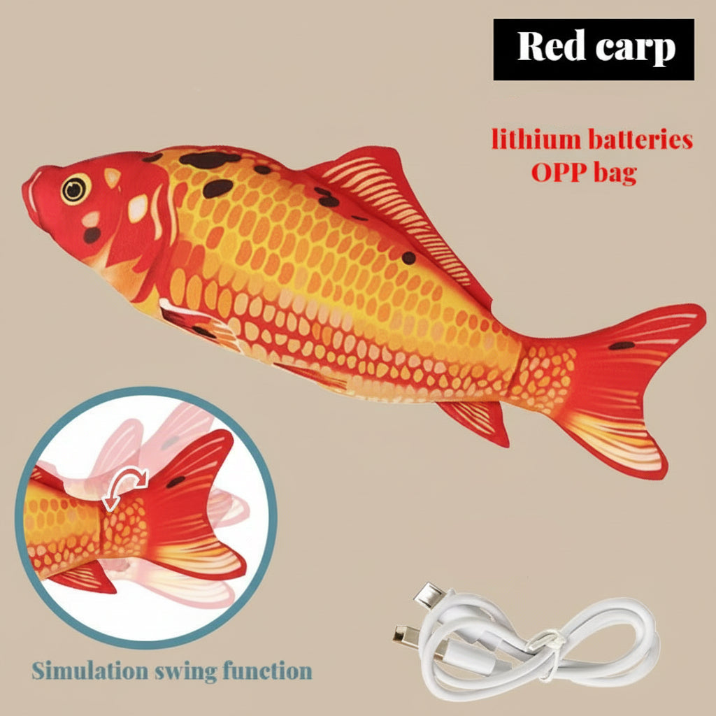 Electric Cat Toy Fish Pet Cat Toys Simulation Fish Swing Kitten Dance Fish Toy Funny Cats Chewing Playing Supplies USB Charging