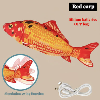 Electric Cat Toy Fish Pet Cat Toys Simulation Fish Swing Kitten Dance Fish Toy Funny Cats Chewing Playing Supplies USB Charging