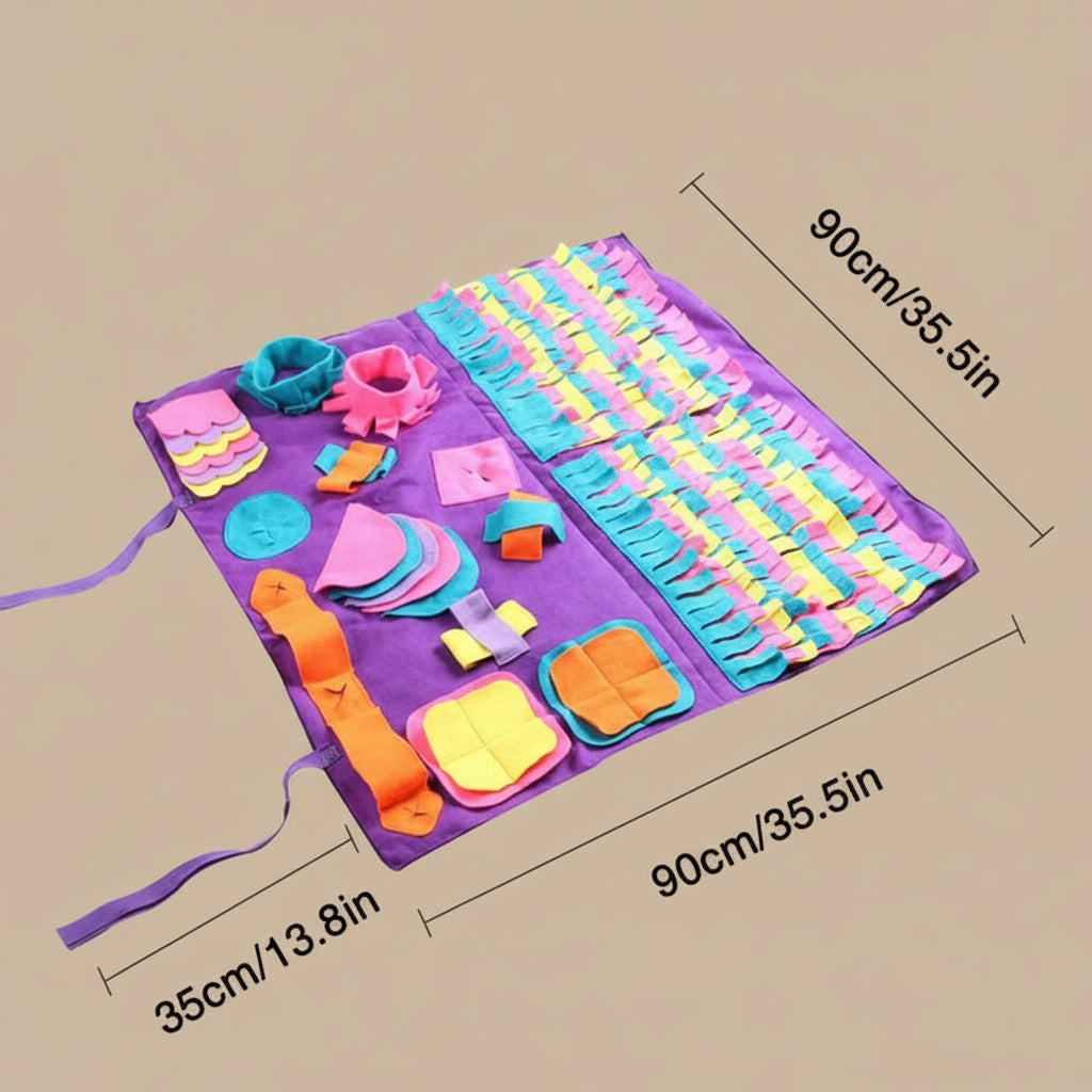 Washable Snuffle Smelling Mats for Pet Dogs Anti-Slip Nose Training Blanket Sniffing Pads Dog Puzzle Toys