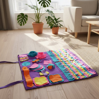 Washable Snuffle Smelling Mats for Pet Dogs Anti-Slip Nose Training Blanket Sniffing Pads Dog Puzzle Toys