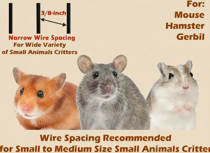 Acrylic Clear Expandable and Customizable 3-Solid Floor Levels Habitat Hamster Rodent Gerbil Mouse Mice Cage Clear Transparent