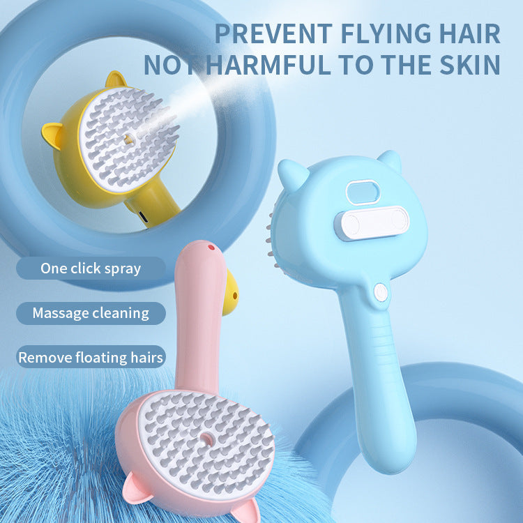 Hair Cleaning Brush With Mist Multifunctional Cat Grooming Brush Rechargeable Self Cleaning Slicker Brush For Pets Dogs &amp; Cats Pet Products