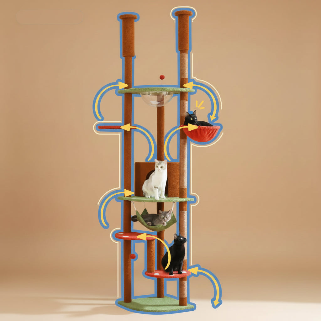 Floor-To-Ceiling Cat Tower