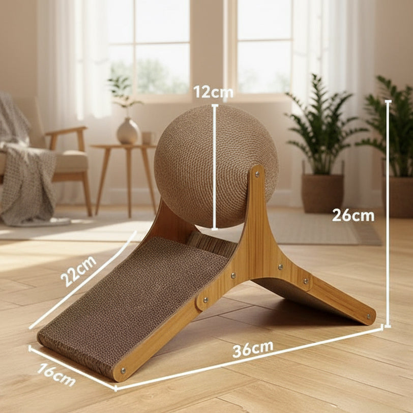 Cat Grabbing Board Wooden Cat Climbing Frame Vertical Scratch Resistant Cat Toy Rotating Sisal Rope Cat Grabbing Ball Cat Tower