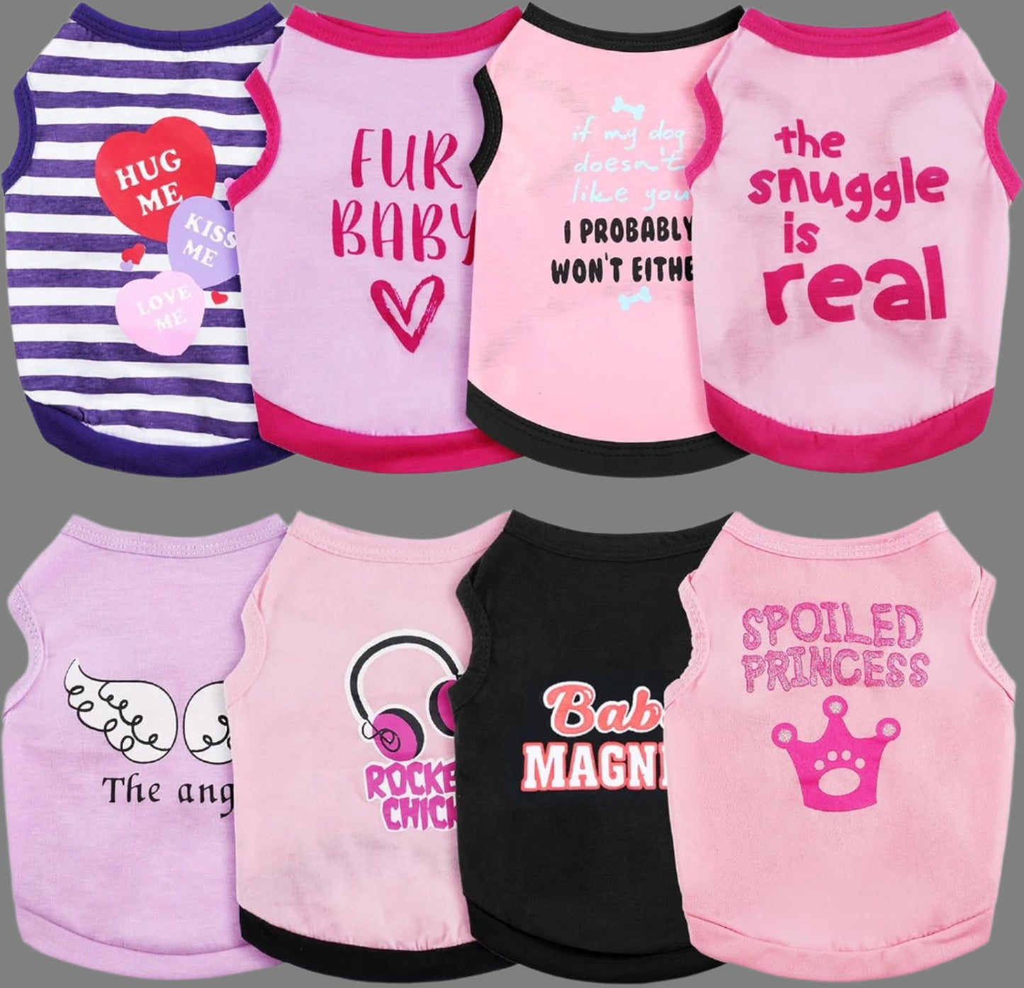 8 Pieces Pet Shirts Printed Puppy Soft Dog Shirt Pullover Cute Dog Sweatshirts Valentine‘S Day Puppy Girl Clothes Outfits Small Pet Cats(Vivid Pattern,Size M)