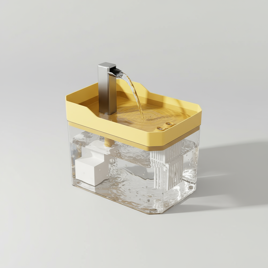 A complete cat care system setup including a smart self-cleaning litter box, a smart water fountain, a smart food dispenser, and HD pet cameras.