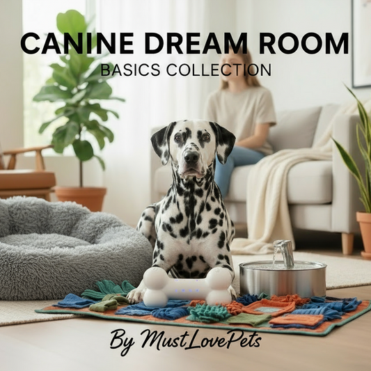 make bed furry plush material and bigger, have dog looking in random direction