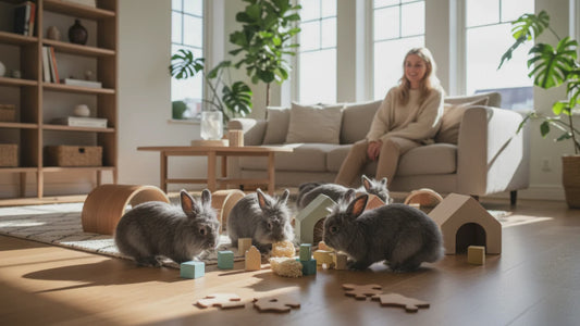 Bunny Enrichment Collection - Complete 3-Piece Natural Dental Care & Interactive Play System for Rabbits